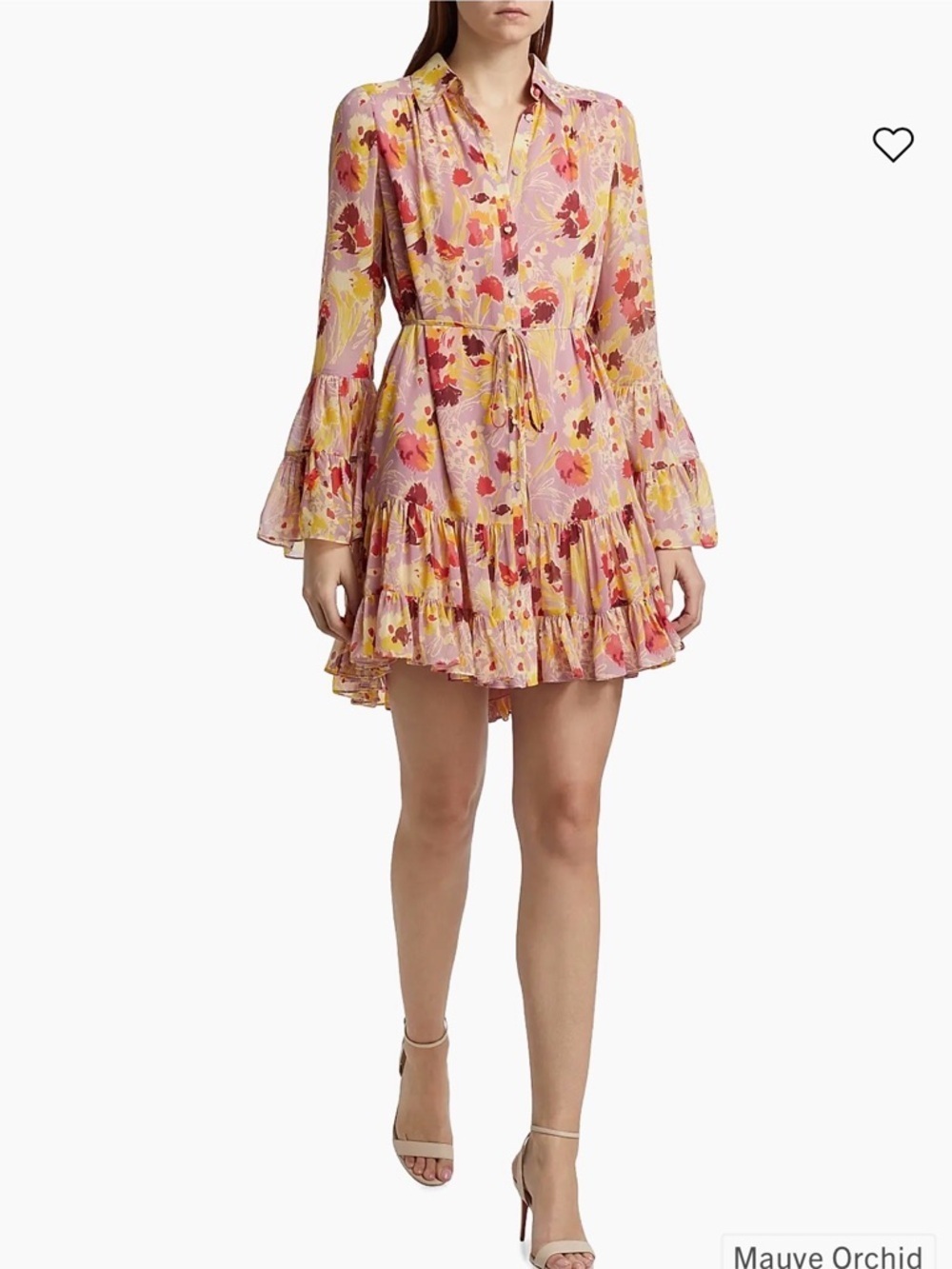 Cinq À Sept Womens Tossed Floral Lyra Dress, mauve orchid 6 - Picture 2 of 9